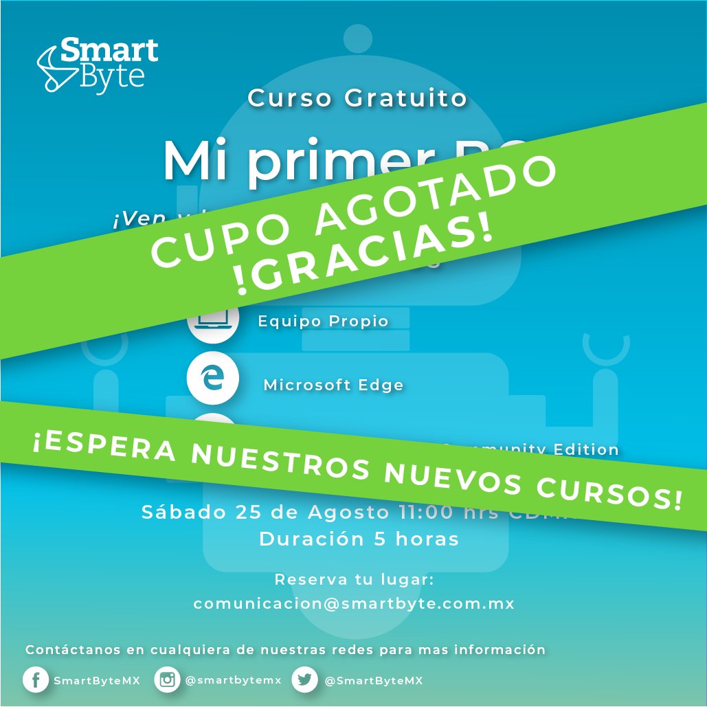 SmartByteMX's tweet image. ¡¡¡Gracias por escribirnos e inscribirse!!! 🙌
Sigan al pendiente de nuestros próximos cursos y platicas 
#workshop #CDMX #pyme #cursosytalleres #Bot