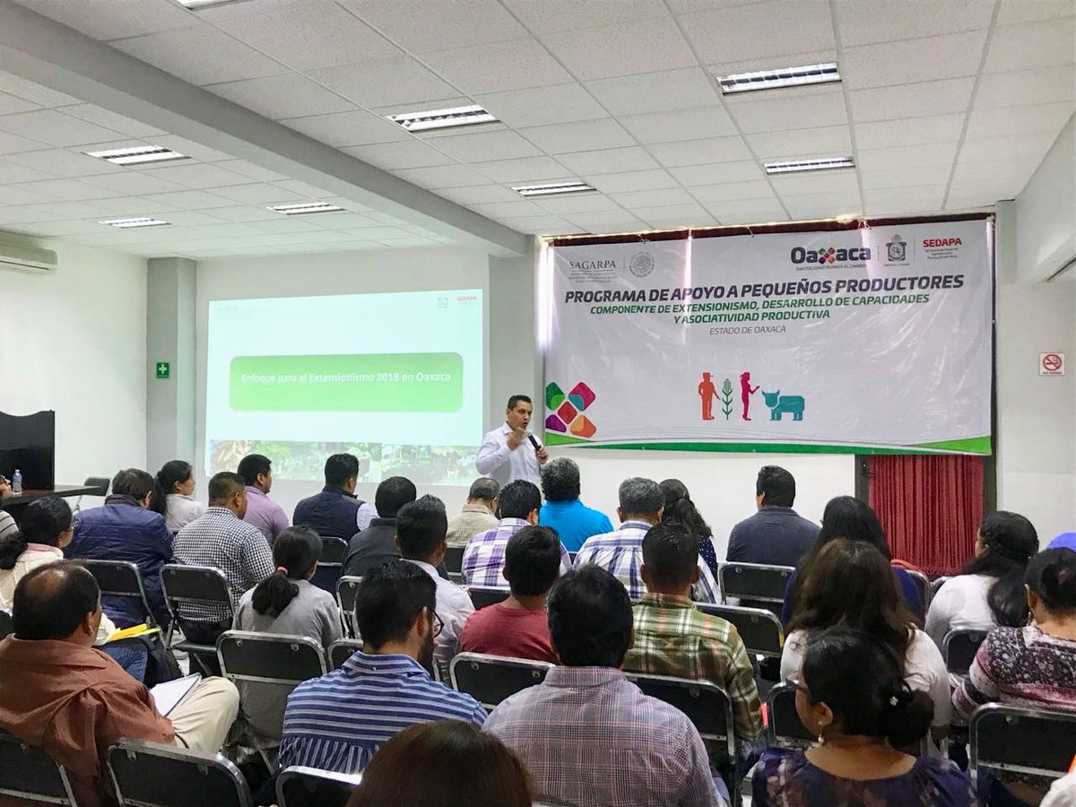 RigobertoGomez_'s tweet photo. Ayer @SAGARPA_Oax en coord con @Sedapa_GobOax compartimos a 280 extensionistas y 8 coordinadores el enfoque normativo, metodológico, administrativo y operativo del componente #Extensionismo2018 @AdolfoToledo_ @Elieter3 https://t.co/TNSkgHVNin