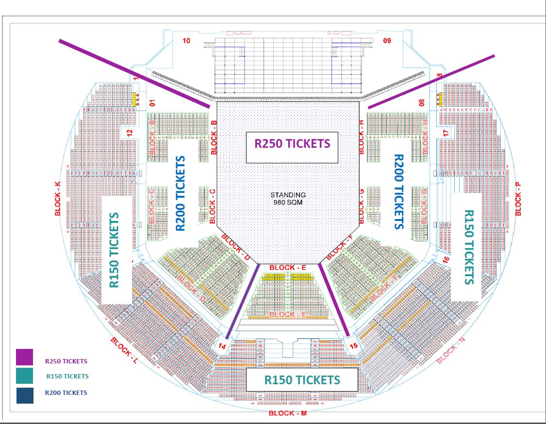 Sun Arena Menlyn Seating Chart