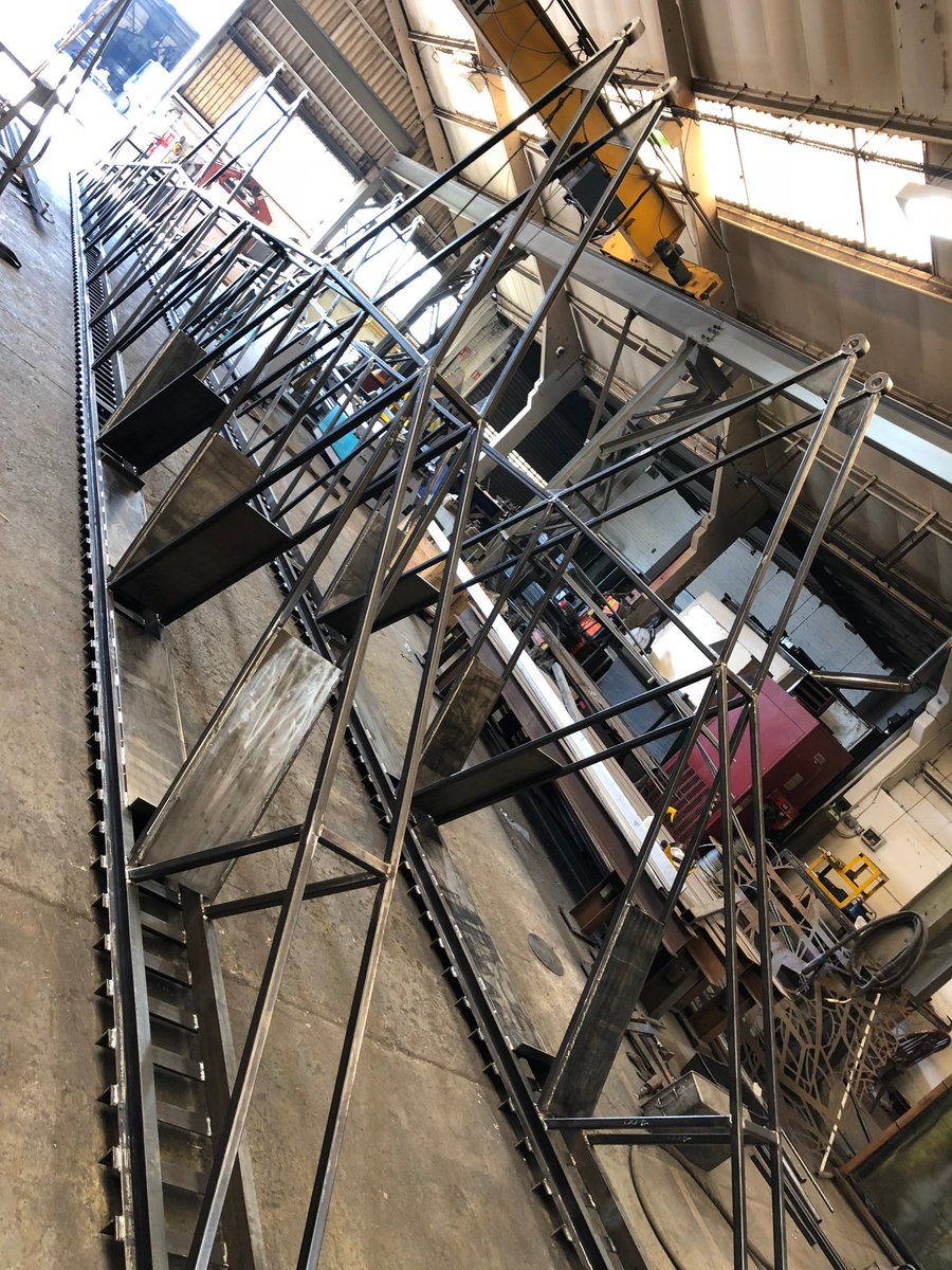 StaffsFabsLtd's tweet image. 6.5 M fabrication, that lines up on 16 points with the tolerance of +- 1mm (Nothing too accurate ;) #StaffsFabLtd #precisionengineering#custommetalwork #metalprojects #welding