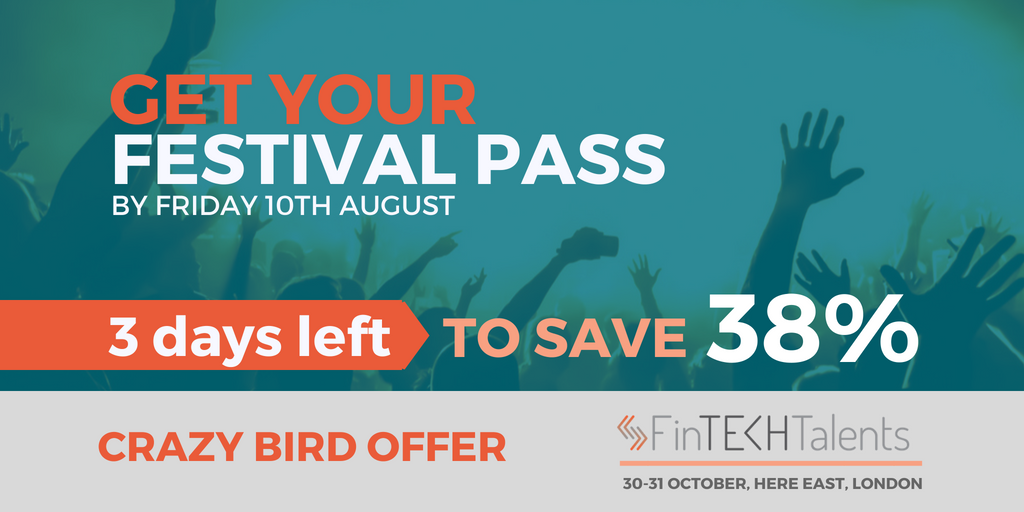 FintechTalents's tweet photo. Spaces are filling up fast to save 38% on your festival pass Join the entire #fintech ecosystem @HereEast, London, 30 & 31 Oct, be inspired by 100+ fintech speakers & connect with tomorrow's talent. Secure your place https://t.co/rXAnO9tB1a https://t.co/8RYMHtEBEb