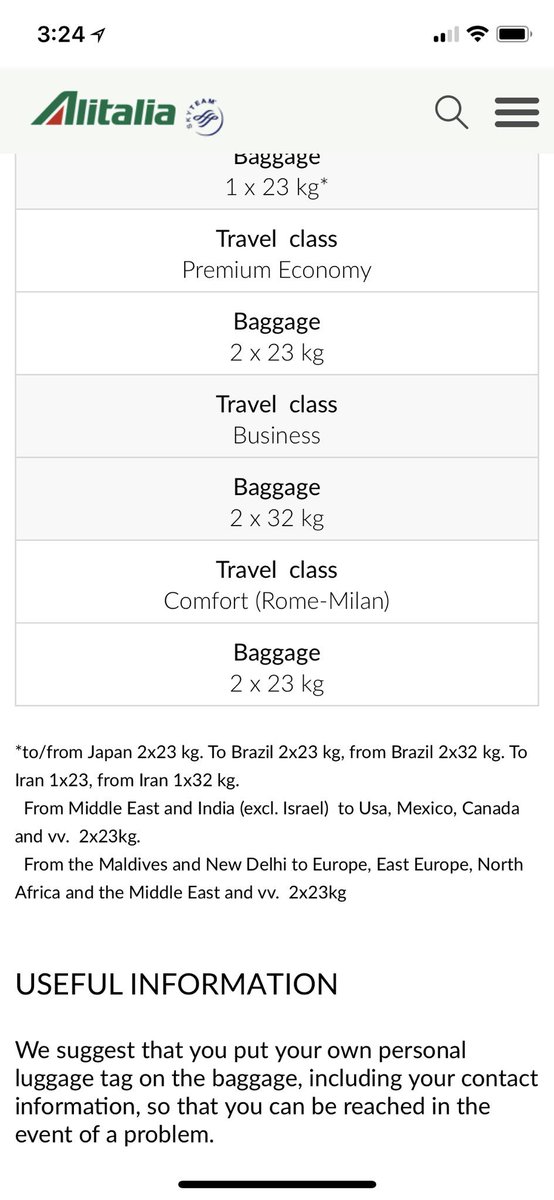 alitalia carry on size