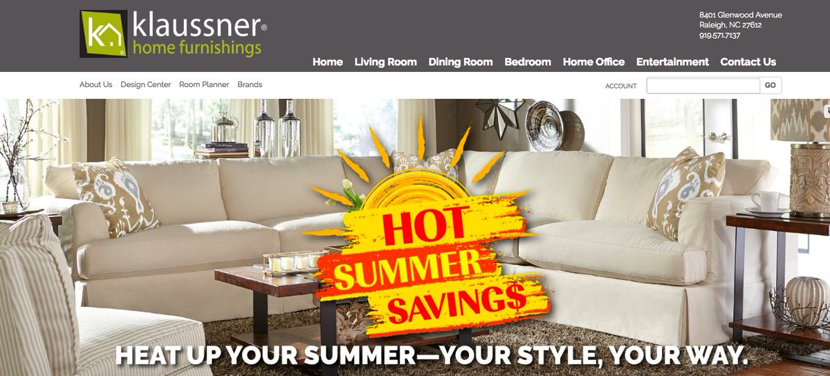 ThinkMartin's tweet image. Klaussner Home Furnishings is a long-standing leader in local furniture sales. They looked to us for assistance adding customized graphics to their site and additional SEO optimization. The results were incredible! ow.ly/8EbM30liiOe #WebWednesdays #ThinkMartinFirst