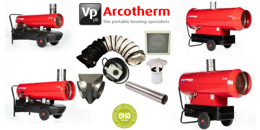 Do you own a marquee? Organise events? Require heating? We sell quality portable heaters. Our EC range of dual voltage indirect oil fired heaters have heat outputs of between 19kW to 81kW. 
We also sell a variety of heater marquee packages. 
Visit; arcotherm.co.uk