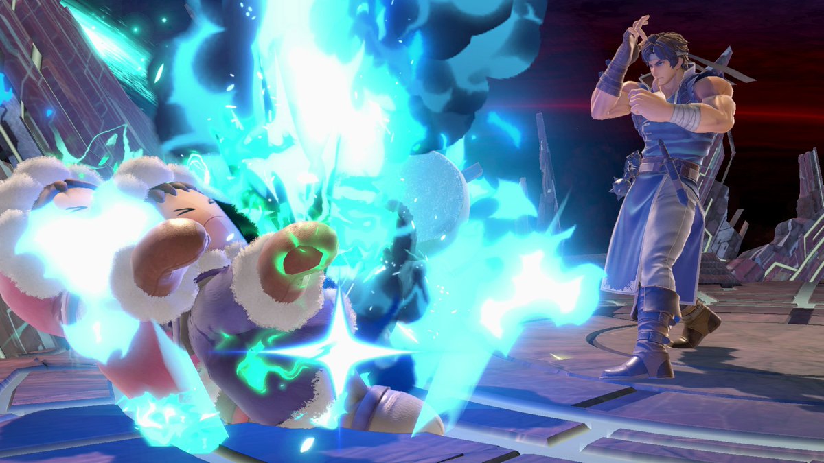 NintendoVS's tweet photo. Enough talk, have at you! Richter Belmont joins Super #SmashBrosUltimate as an Echo Fighter of Simon Belmont. https://t.co/byiuBKQNDC