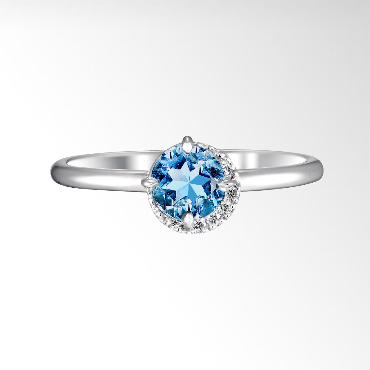 新品】 [K KOUOKU 古憶] 天然アクアマリン（藍玉）指輪 K18