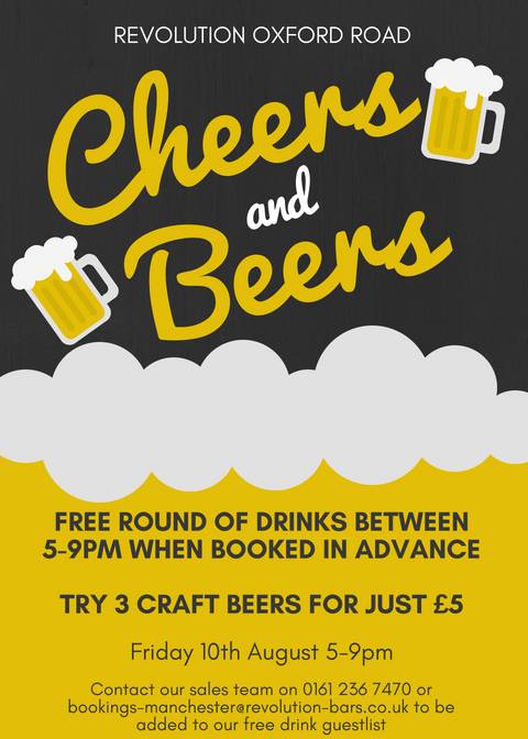 Don’t forget to get booked in for your free round after work this Friday! Get booked in before 5pm on Thursday to get some tasty samples of our Bar Food! 
•
•
#freedrinkfriday #manchester #beerflight #barfood