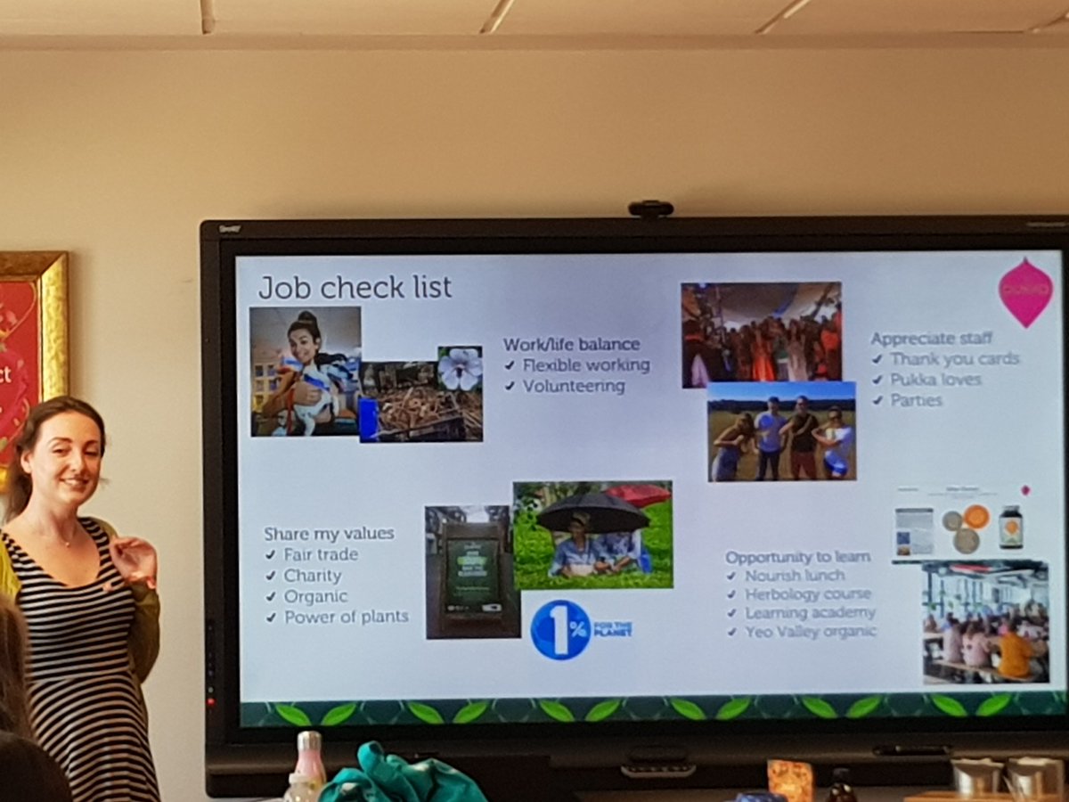 CatalyseCh's tweet photo. So what's on your job checklist? #fairpay #purpose #wellbeing #ethics #friendlystaff the staff @Pukkaherbs seem to have quite a few on their list covered - from our recent #CatalystBootcamp18 #fieldtrip there #SustainableBusiness #organic #GreenCareer https://t.co/8OwEEmPegB