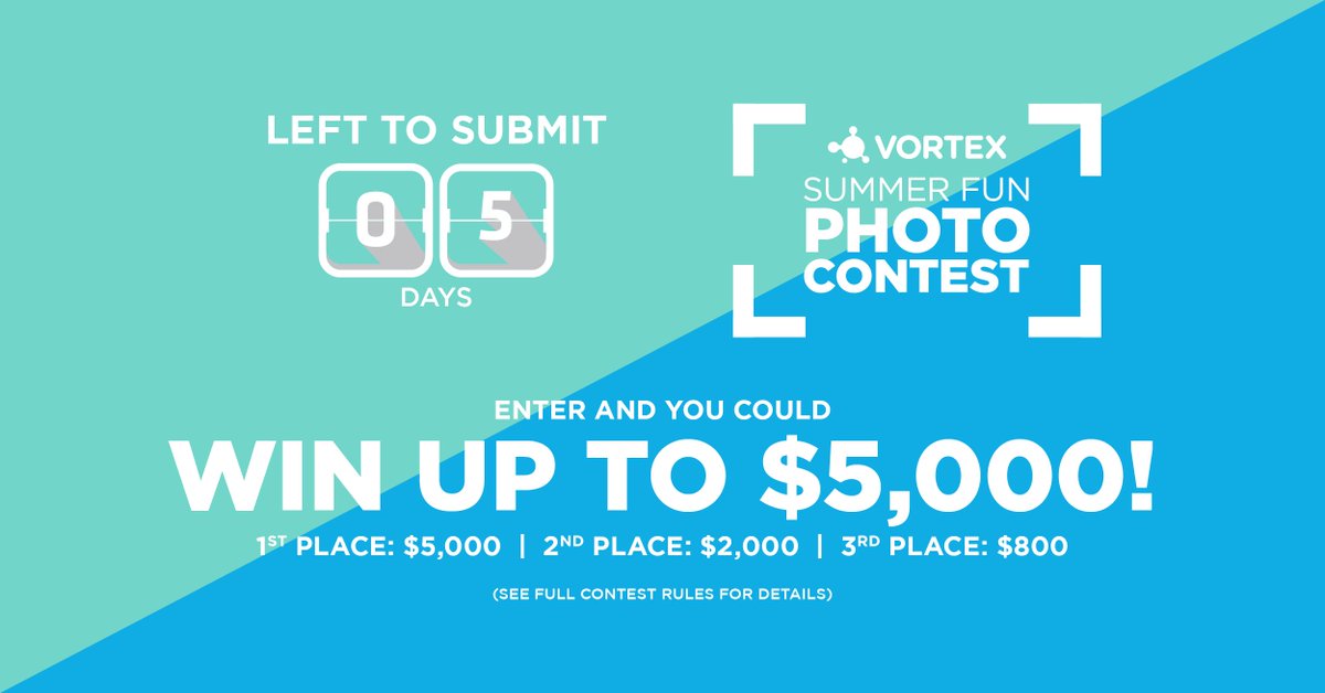 5 DAYS LEFT TO WIN UP TO $5000 CASH!  😱
Photo Contest rules: goo.gl/nzNwq1 #Contest #PhotoContest #Splashpad