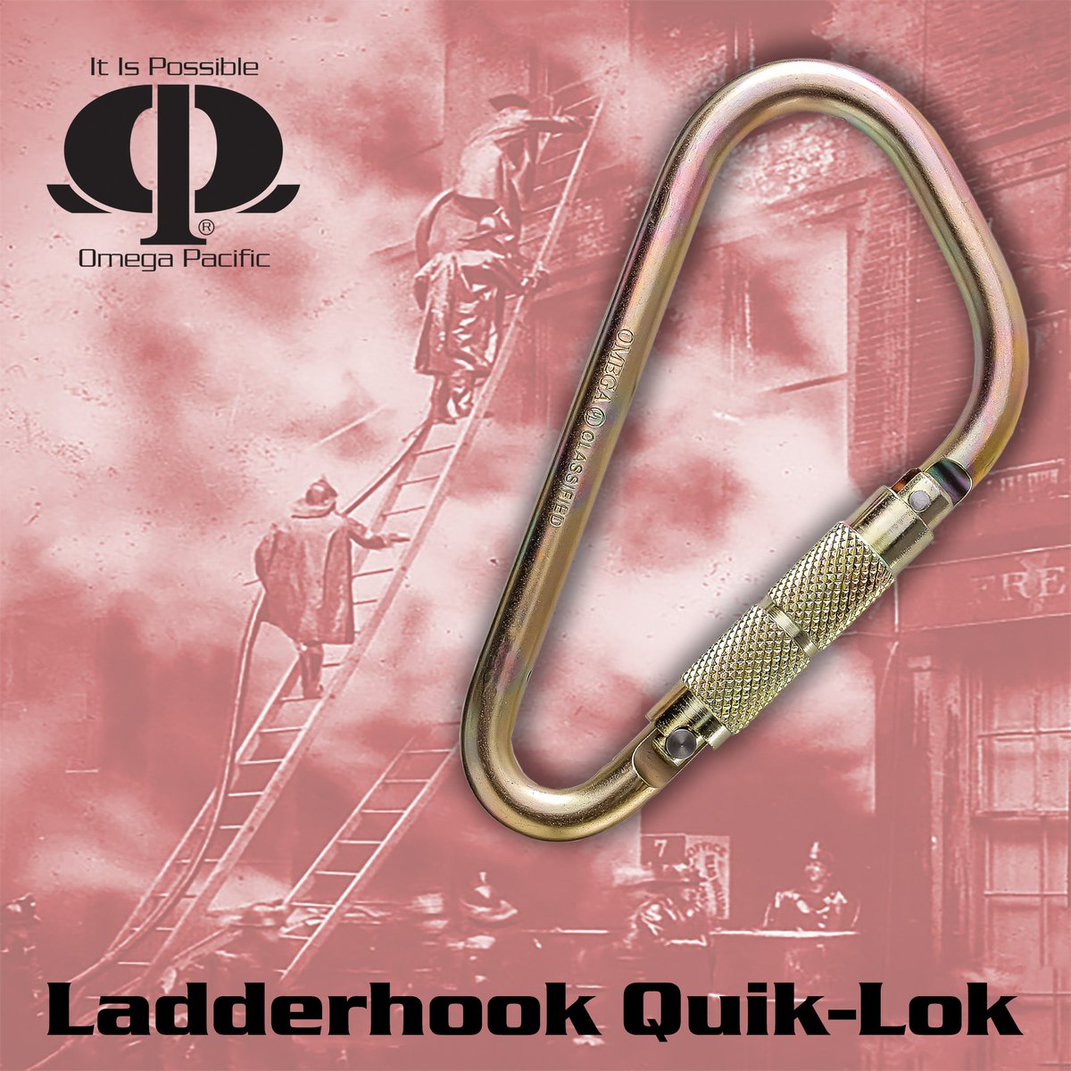 OmegaPac's tweet photo. Omega Pacific Ladderhooks- Oversized design to fit over ladder rungs, pipes and safety rails. Huge gate clearance, unique side-swing gate mechanism.
https://t.co/bDXyZjd3P3 #OmegaPacific #Carabiner #NFPA #fireprotection #FireSafety #firefighters #fireandlifesafety https://t.co/7mmg8bo0a2