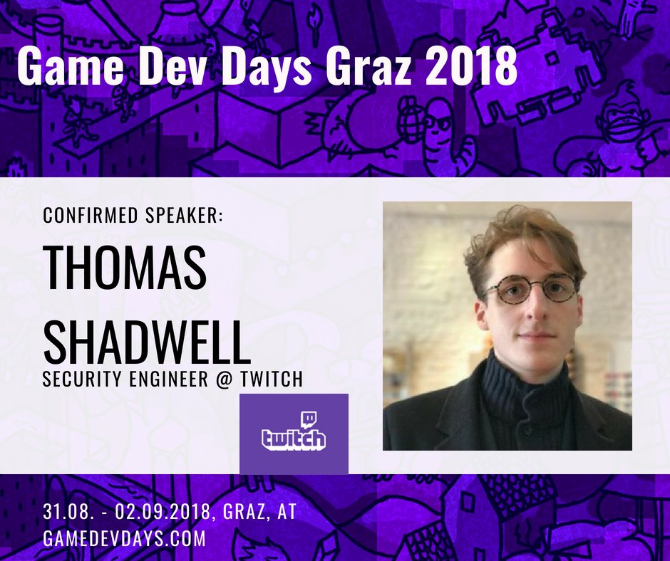 gamedevdays's tweet photo. We are very excited to announce that this year we will have a dedicated #security engineering track at #gddg18 feat. @zemnmez from @Twitch (@Forbes #30under30) & @lavados @mlqxyz @misc0110 from @tugraz (#Meltdown #Spectre #intelbug)
https://t.co/G1ye0uhT1H
#gamedev #indiedev https://t.co/B4a5O99PQ4