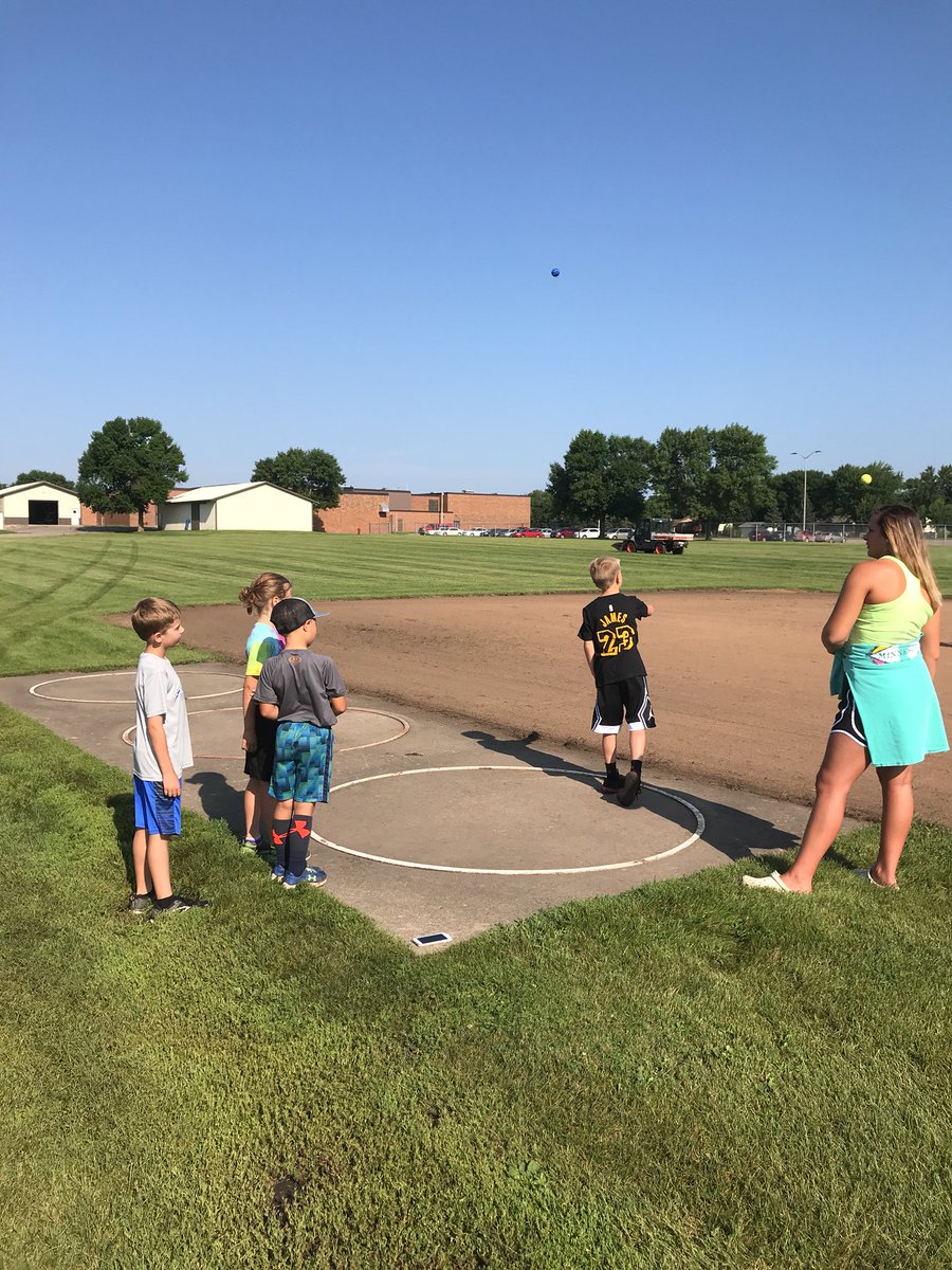 Great day for BBE track camp! Learning how to do the shot put.