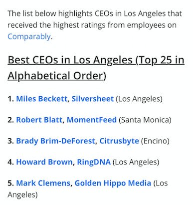 Congratulations to Miles Beckett for being named one of LA's top 25 CEO's!! 🎉 Silversheet was the only healthcare company to make it on the top 25 list! #tech #startup #ceo #software