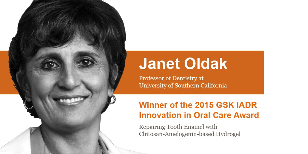 HaleonHPartner's tweet photo. Janet contributed her innovative research on how Chitosan-Amelogenin-based Hydrogel can be used to repair tooth enamel. Find out more here: https://t.co/1d8S518ot3   #GSKOHTimeCapsule18  #GSKDeepScience https://t.co/SwLxgh5Tdw