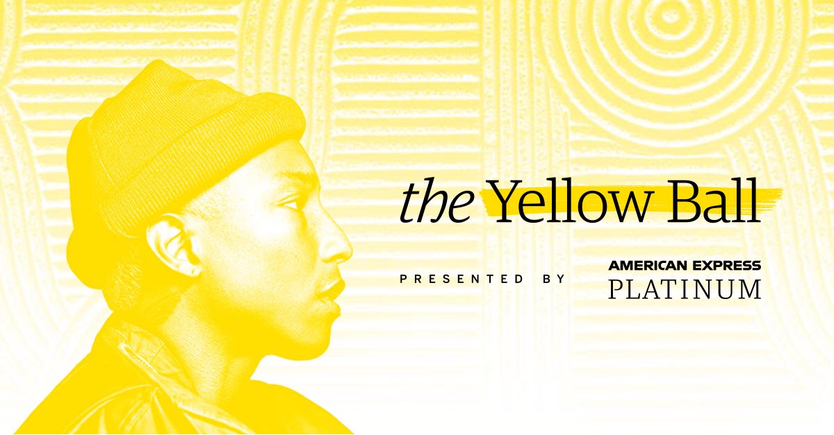 Pharrell Williams (@pharrell) on Twitter photo #AmexPlatinum Card Members can join me & <a href="/AmericanExpress/">American Express</a> to help back the arts at our Yellow Ball on 9/10/18 in Brooklyn supporting <a href="/YoungAudiences_/">Young Audiences Arts for Learning - National</a>. Buy tickets now: amex.co/yellow #AmexAmbassador #AmexLife #AmexPlatinum Card Members can join me & <a href="/AmericanExpress/">American Express</a> to help back the arts at our Yellow Ball on 9/10/18 in Brooklyn supporting <a href="/YoungAudiences_/">Young Audiences Arts for Learning - National</a>. Buy tickets now: amex.co/yellow #AmexAmbassador #AmexLife