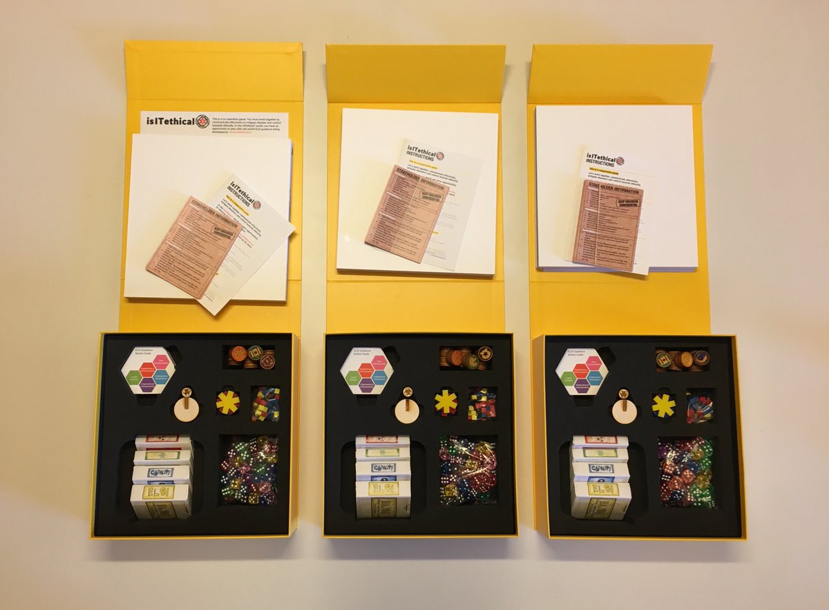 Final version of the <a href="/isITethical_EU/">isITethical.eu</a> board game is ready to roll! This one yielded a satisfying conclusion to 1 or 2 product design conundrums! This imaginative game uses play to exchange knowledge around #digitalethics in disaster response. <a href="/ImaginationLanc/">ImaginationLancaster</a> <a href="/cemore4mobs/">CeMoRe</a>