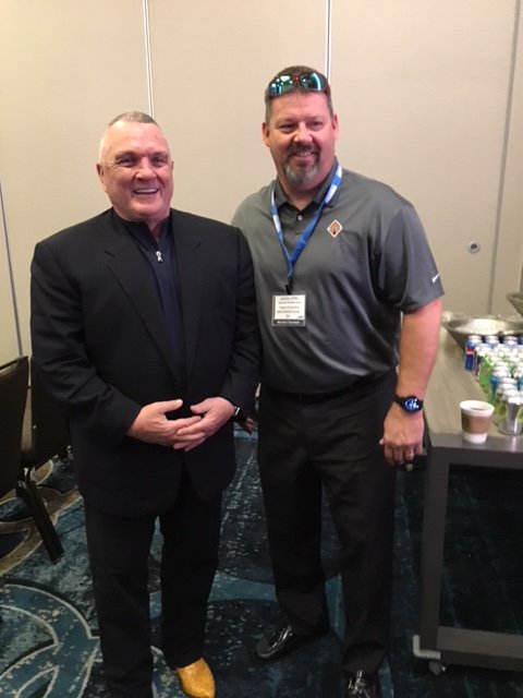 Look who we met at the <a href="/APWASC/">APWA-SC</a> event in Greenville today. Daniel "Rudy" Ruettiger (L), a motivational speaker who played football for Notre Dame, and our Upstate General Manager, Randy Downs (R). Rudy! Rudy! Rudy!