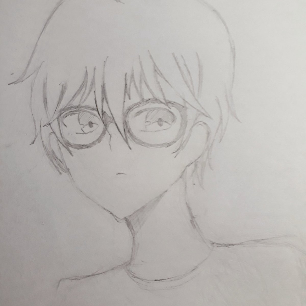 Anime Boy With Glasses Sketch