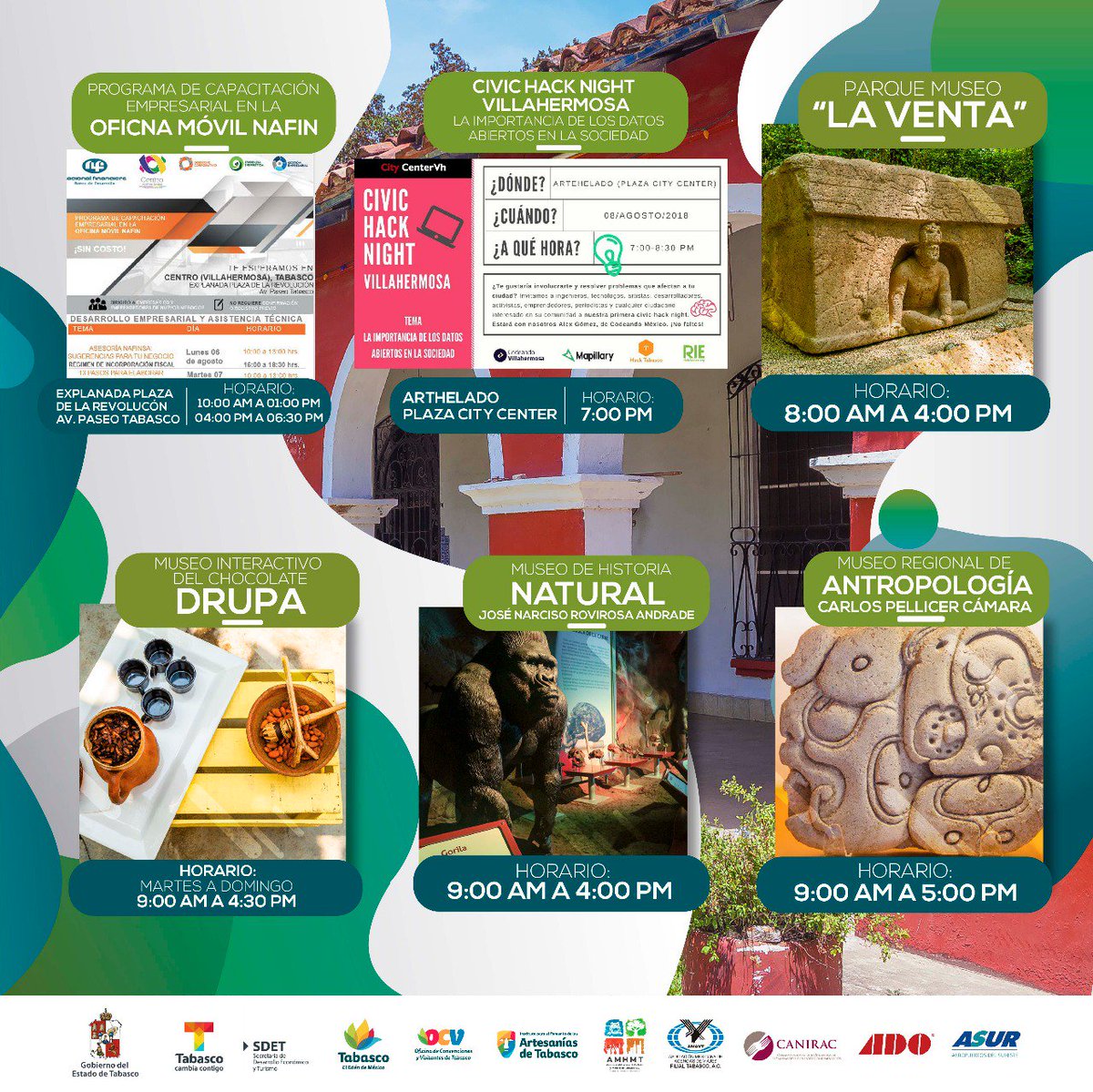 OCV_Tabasco's tweet photo. Ven y descubre las actividades que se realizan hoy en #ElEdenDeMexico #Tabasco, ven con tu familia y amigos #ViajemosPorMexico https://t.co/UKyBXoAHEa