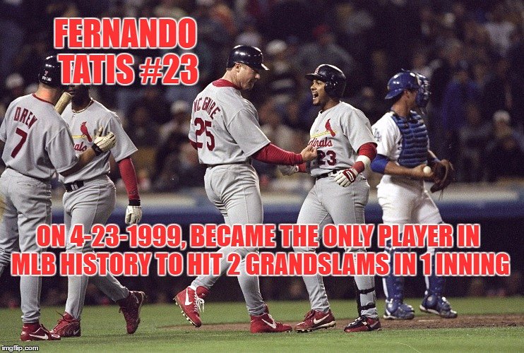 RecordsBaseball's tweet photo. Fernando Tatis @Cardinals #baseballrecords https://t.co/MjtZC0DIWK