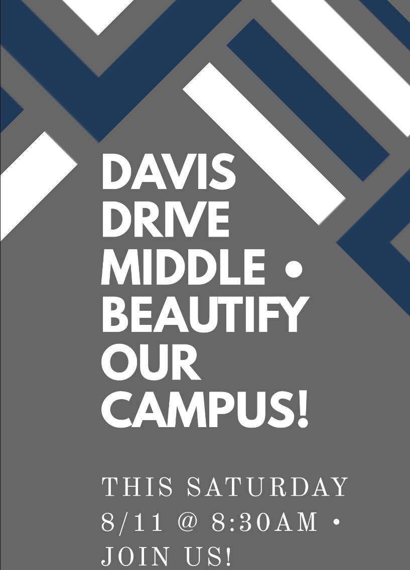 Parents, Students, @DDMSBuzz, @_trinitypark & Panthers Community: Consider helping make our campus beautiful for the 2018-19 school year. Mulching, weeding, trimming, & fellowshipping! Please bring tools, especially wheelbarrows. This Saturday! #DriveFwd #CommunityEngagement