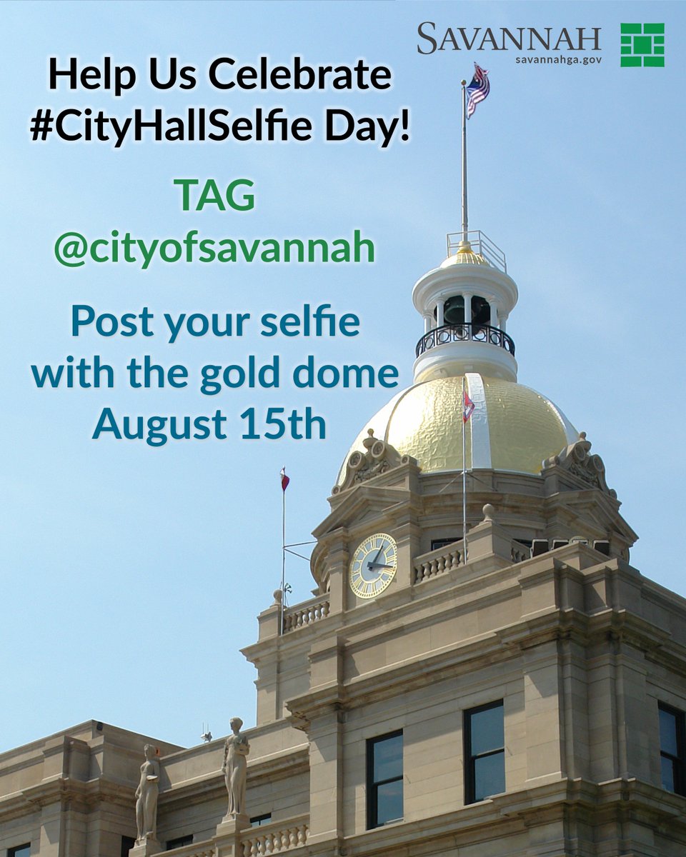 Who needs an excuse to take a picture in front of the most beautiful City Hall in America? Well, we've got you covered! Submit your pics on facebook and twitter by August 15th. We've got some guests participating that are sure to surprise you!  #CityHallSelfie <a href="/gacities/">Georgia Cities</a>