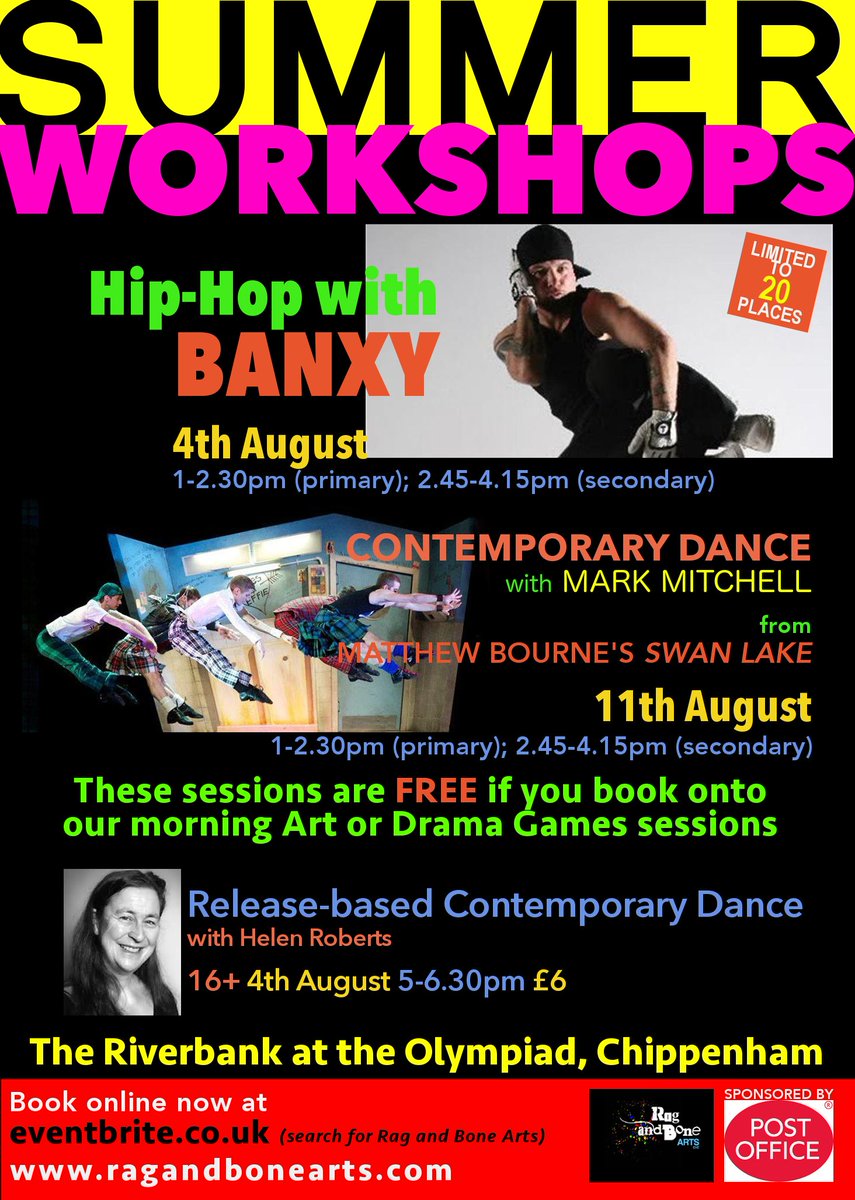 All set to go again on Saturday!! This week Contemporary Dance with Mathew Bourne dancer Mark Mitchell £6 unless you are paying for Drama Games (10 - 11am) or Art (11.15 - 12.15) £6 each - in which case it's FREE! or if  you get any kind of state benefit FREE thnx to <a href="/PostOffice/">Post Office</a>!