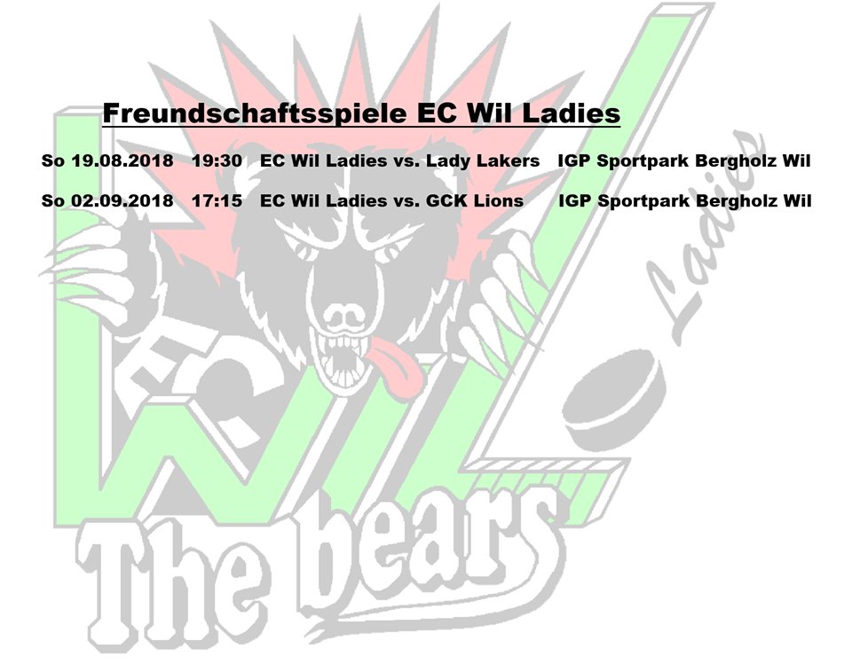 SwissHockeyGirl's tweet photo. #ECWil - starten schon bald in die neue Eissaison. Als Vorbereitung für die Meisterschaft werden zwei Freundschaftsspiele gegen die Lady Lakers und die Mir zeiged Chralle - Lions Frauen ausgetragen. Wir freuen uns bereits darauf euch wieder im Bergholz begrüssen zu dürfen! https://t.co/UtvIuUZ5n2