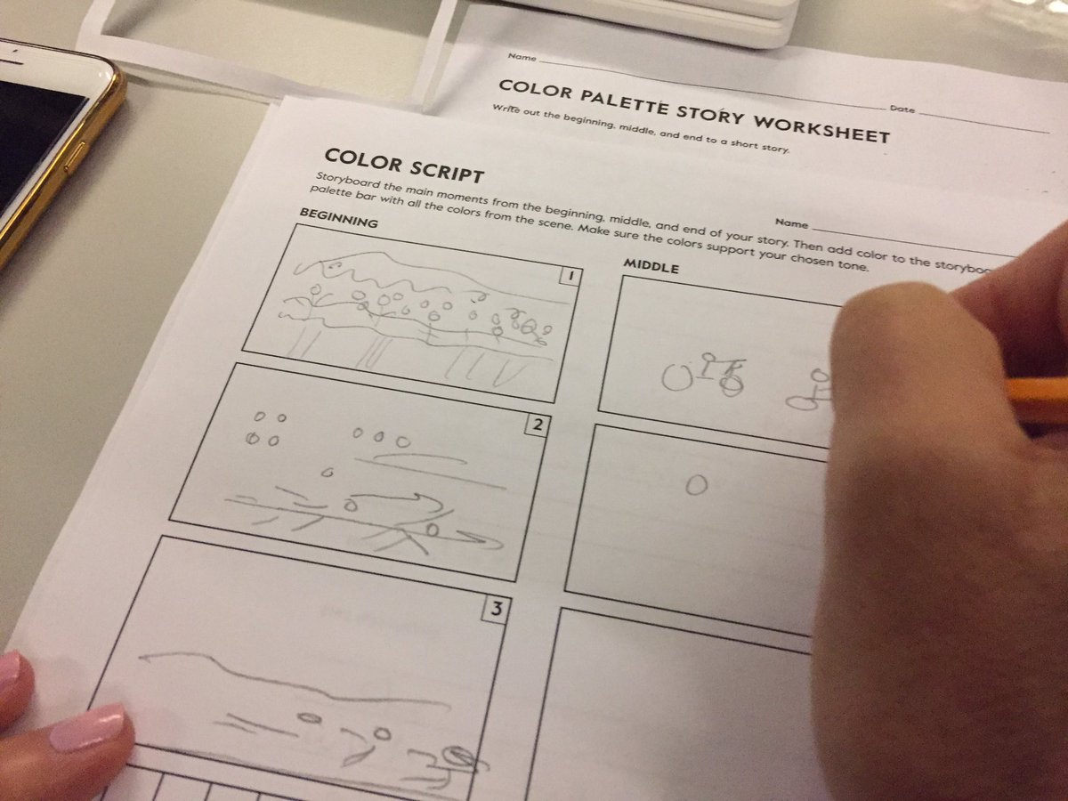 TeachEmFilm's tweet photo. Teachers learning about #ColorPalette through color scripts! #ImageSoundStoryPD @jbfc_ny https://t.co/qTXiwN8Ucg