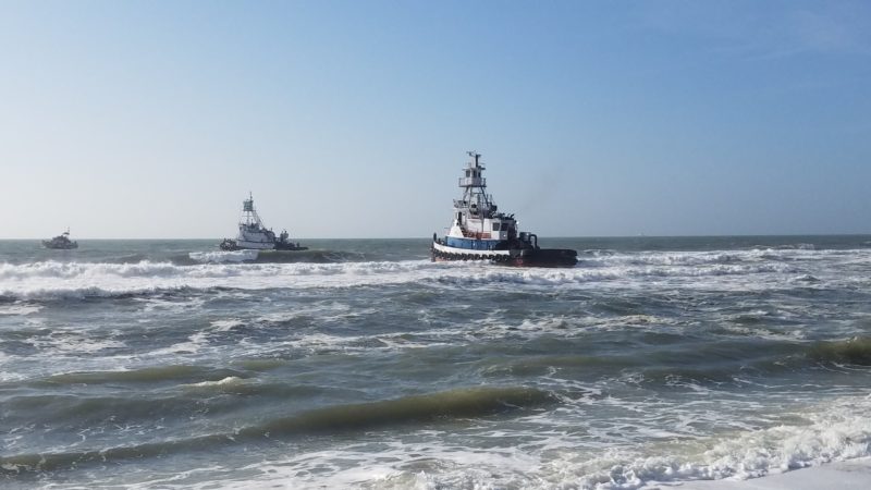 Three vessels in water.