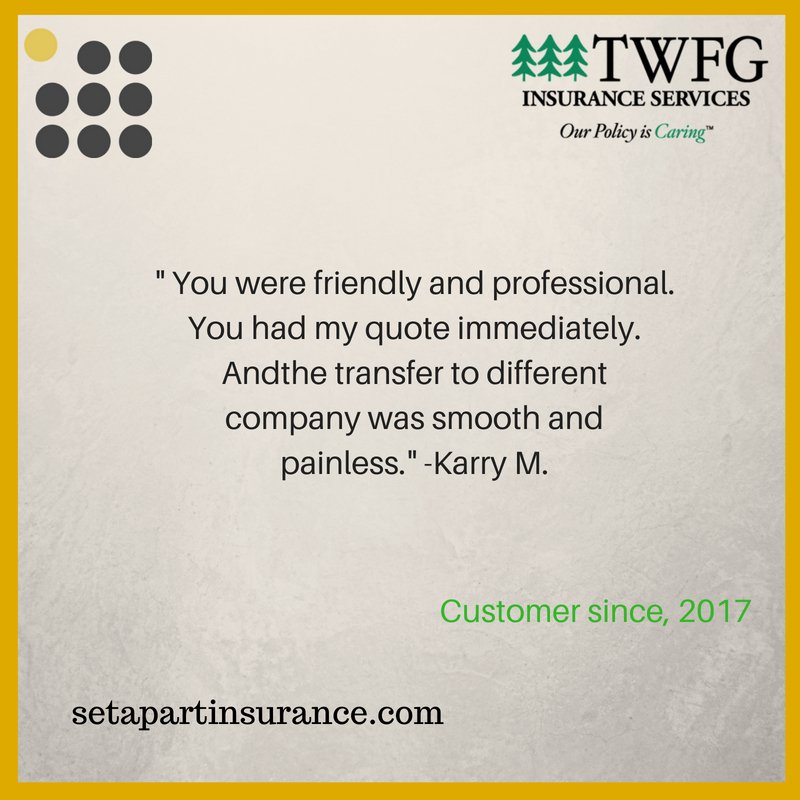 TWFG_SimiValley's tweet photo. Thank you, Karry! We value your time and business.  #TWFG #SetApart #OurPolicyIsCaring https://t.co/iwRHm7STFi