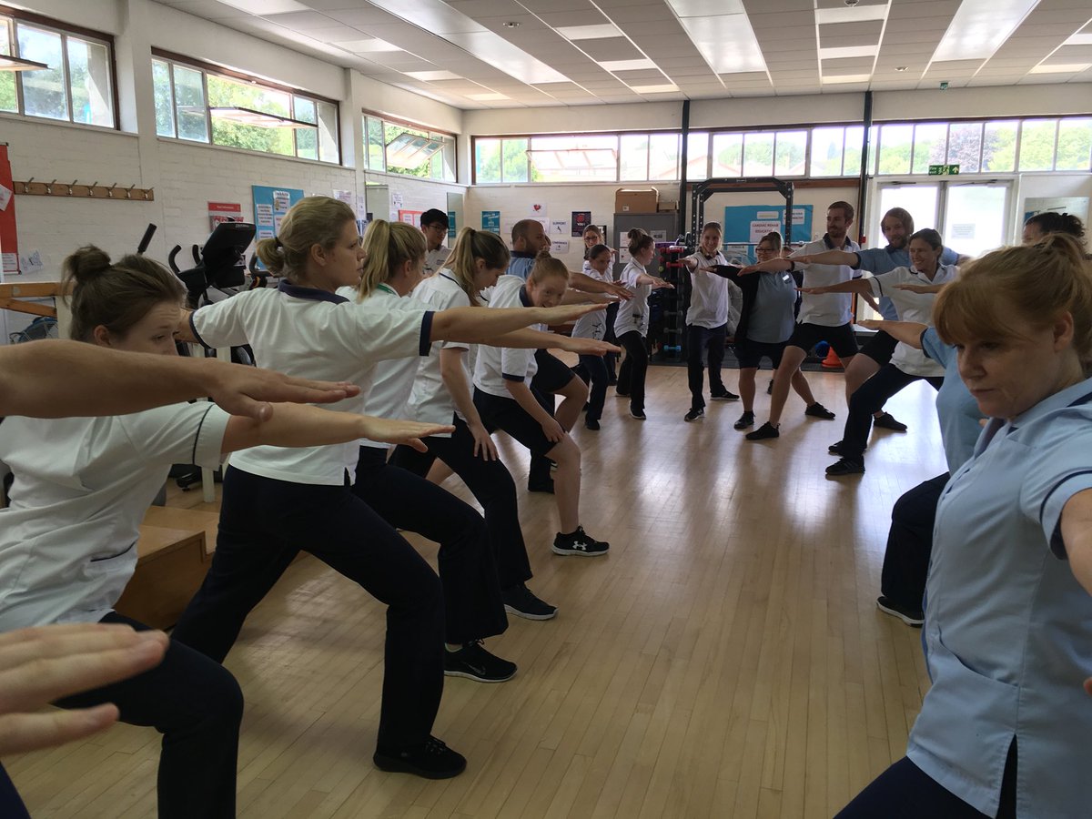 jessiejaneOT's tweet photo. An active team meeting for the Physio team @UHDBTrust Burton site who gained some experiential learning of the yoga sessions available for patients #AHPsActive #WeActiveChallenge #bhphysio https://t.co/NwH8q1KERj