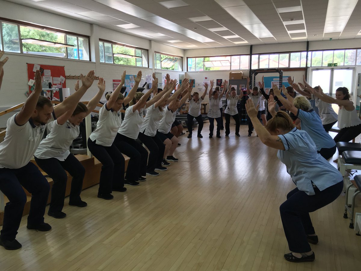 jessiejaneOT's tweet photo. An active team meeting for the Physio team @UHDBTrust Burton site who gained some experiential learning of the yoga sessions available for patients #AHPsActive #WeActiveChallenge #bhphysio https://t.co/NwH8q1KERj