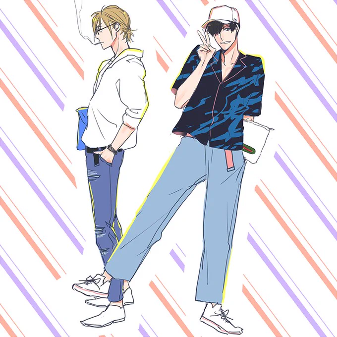 今月配信のQpaでとろけるが最終回なんですけどけっきょく夏服描けなかったのが残念だったので?理久はぜったいワイドパンツだと思っていた 