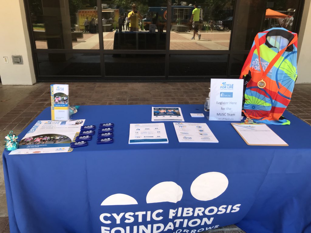 CFF_SC's tweet image. We are on the move with #cfcycleforlife. Thank you to @MUSC_COM library for letting us come out to Food Truck Wednesday.