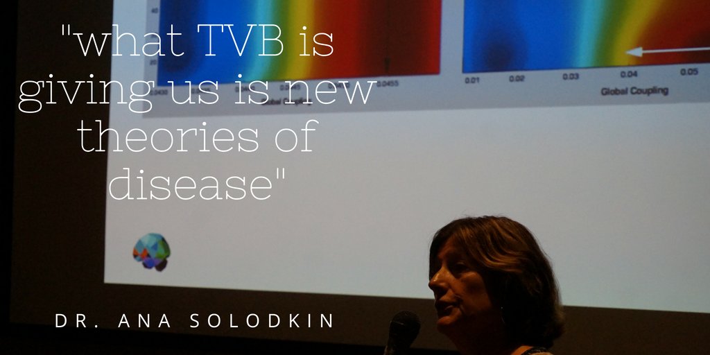 thevirtualbrain's tweet photo. @AnaSolodkin presents at #TVBnode7 makes a charismatic and clinically relevant link between clinic and TVB #brainhealth #stroke #Alzheimers https://t.co/zXeqpnM1Je