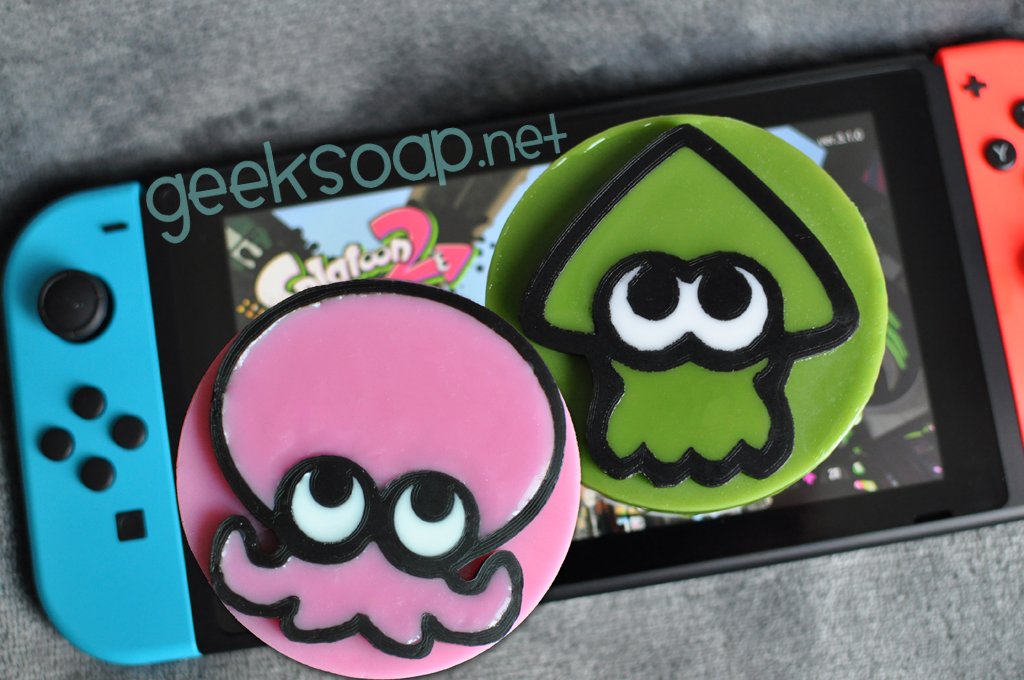 geeksoap's tweet image. Woohoo! You asked, squid/octo kids, and I made it happen. Now my #Splatoon2 soap comes in an Octoling variant just for you. VEEMO! geeksoap.net/product/splato… #geeksoap