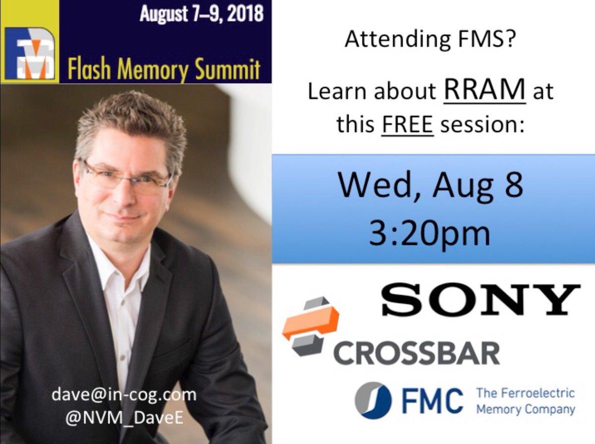Don’t miss this exciting RRAM session today at FMS!!! 3:20pm in Ballroom E!!! <a href="/crossbarinc/">Crossbar</a> @sony <a href="/CEA_Leti/">CEA-Leti</a> <a href="/flashmem/">FMS: the Future of Memory and Storage</a>