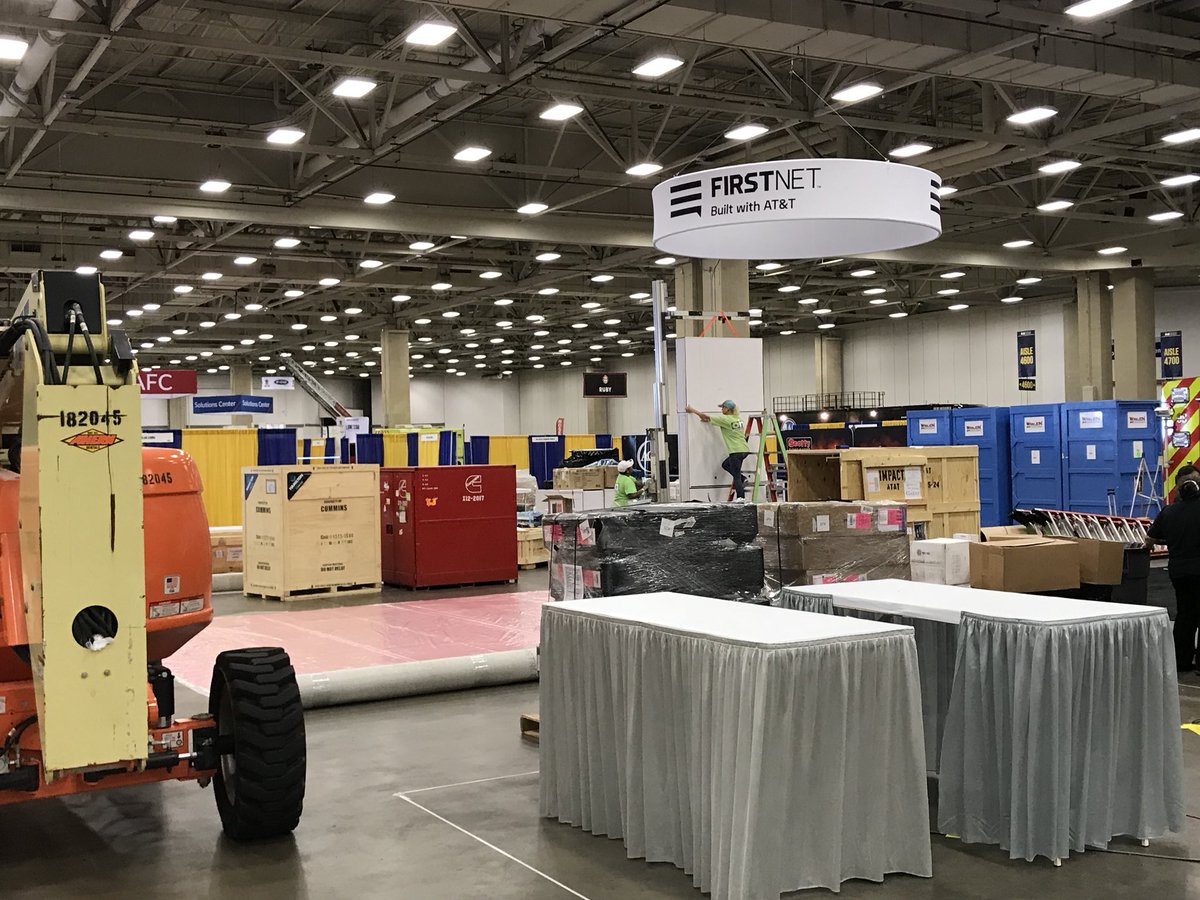 SPFPDFireChief's tweet photo. The excitement is building in the exhibit hall! I hear #FlatRich is somewhere in the building with @IAFCPresident @tomcjenkins Looking forward to seeing everyone at @IAFC #FRI2018 this week! https://t.co/0kiv6qmfC7