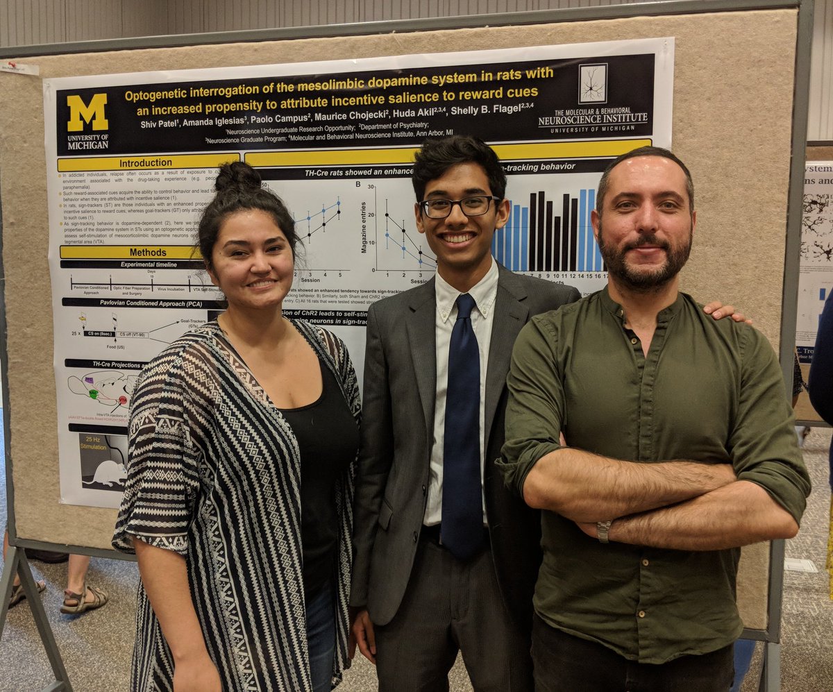 Flagel_Lab's tweet photo. Team Opto standing proud. New Flagel Lab member, Amanda Iglesias (left), summer student (from Emory), Shiv Patel (middle), postdoc, Paolo Campus (right).  #summerfun #summerstudents #thankfulmentor #hardgoodbyes Thank you @NGPMichigan1! https://t.co/H7jxppoXxY