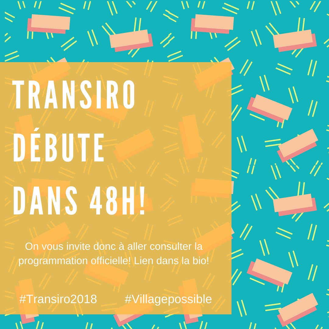Transiro2018's tweet photo. Nous sommes à 48 heures du début de Transiro - Village des Possibles! Consulter la programmation dans notre bio pour voir la panoplie d’activités à l'horaire: https://t.co/YanSaPxIRJ #transiro #transiro2018 #Montreal #polmtl #transition #justice https://t.co/rxGdA6cKwR