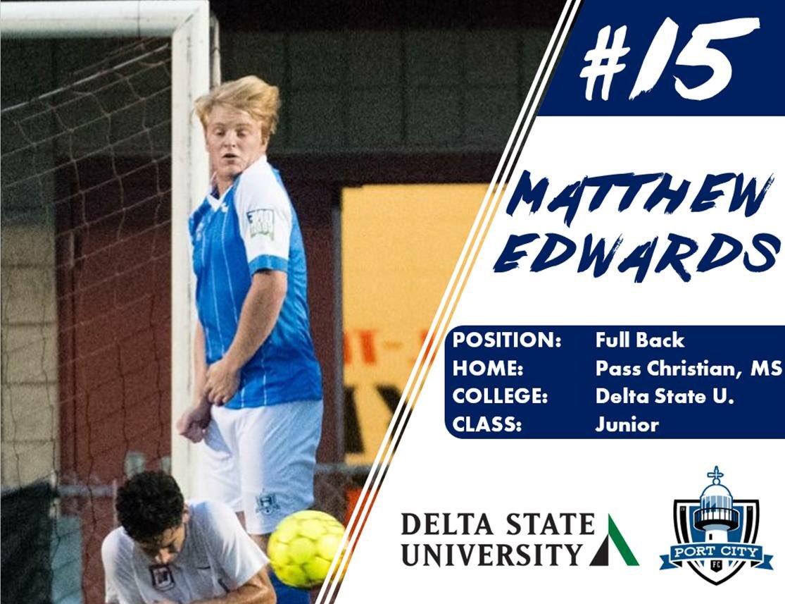 PortCityFC's tweet photo. Farewell to Port City's energetic full back, Matthew Edwards, as he heads off to @DeltaStateMSOC! π
#StudyBoundSounders https://t.co/26loJ91YaU