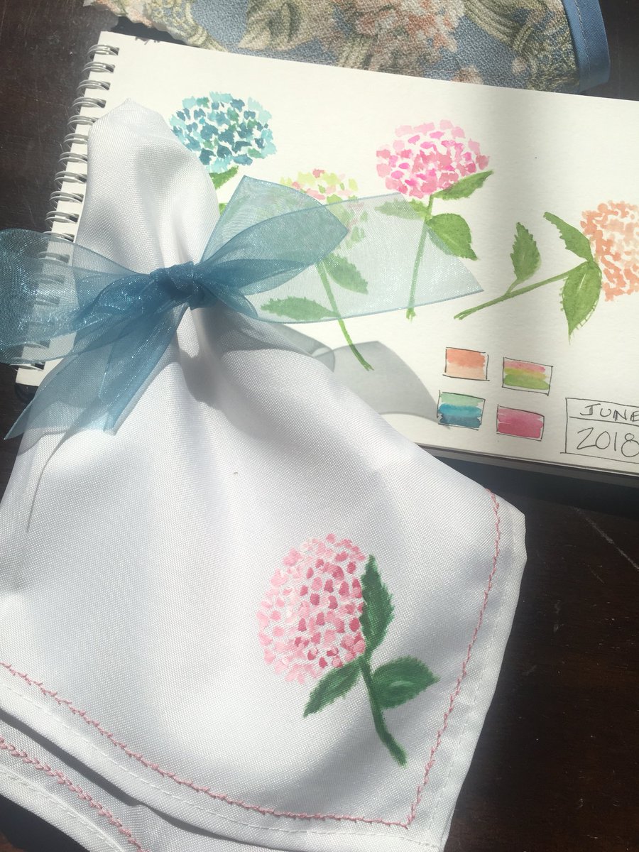 kathleenluvstea's tweet photo. Sneak peek alert!
New hand painted and embroidered napkins to complete the Hydrangea Garden Collection!
These will go up on the website tonight and be available to purchase. #crazyforhydrangeas #clothnapkins #justsettoatea https://t.co/Aj8em85FX0