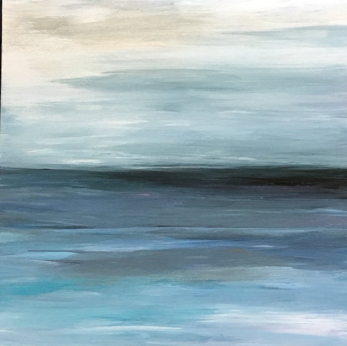 ArtInBayfront's tweet photo. Meet painter Sandy Lien. "My paintings depict my travels to the sea and The wilderness.  That is where I seek solace.  I like to experiment with listening to different styles of music to see how it influences the movement of the brushstrokes." #artistprofile2018 #art #mn https://t.co/LyrWmNojTg