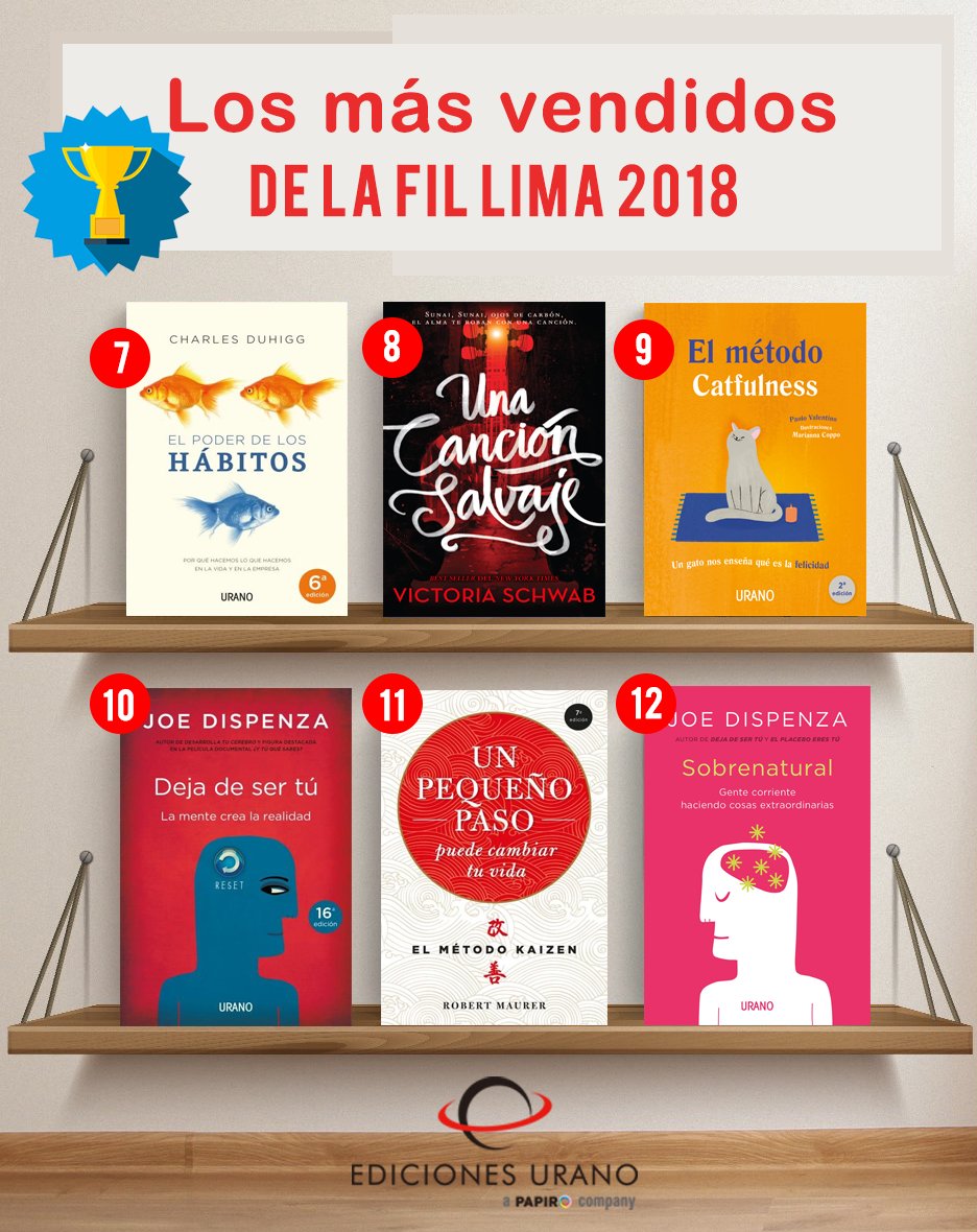 UranoPeru's tweet photo. ¡Les presentamos nuestro top 12 de libros MÁS VENDIDOS de la #FilLima2018 📚😉! https://t.co/NdSArhkAc5