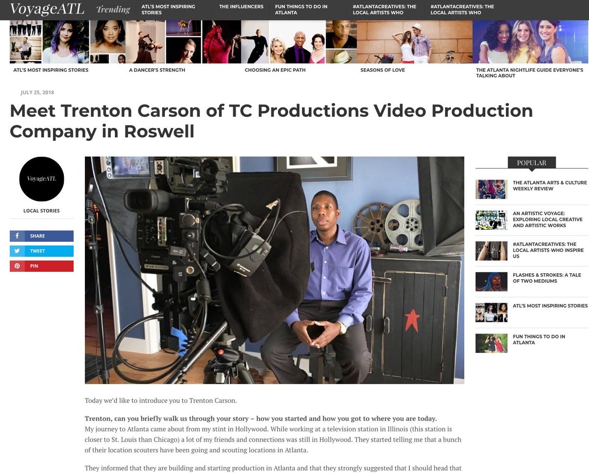 bctroductionvid's tweet photo. Had the great opportunity to be published in the latest article of Voyage ATL's "Most Inspiring Stories". Check it out, and learn more about my journey of coming to Atlanta. #inspiration #storytelling #tcproductions #atlantabusiness #videocompany https://t.co/bRtpvEvful https://t.co/Lgt3ABMbtB