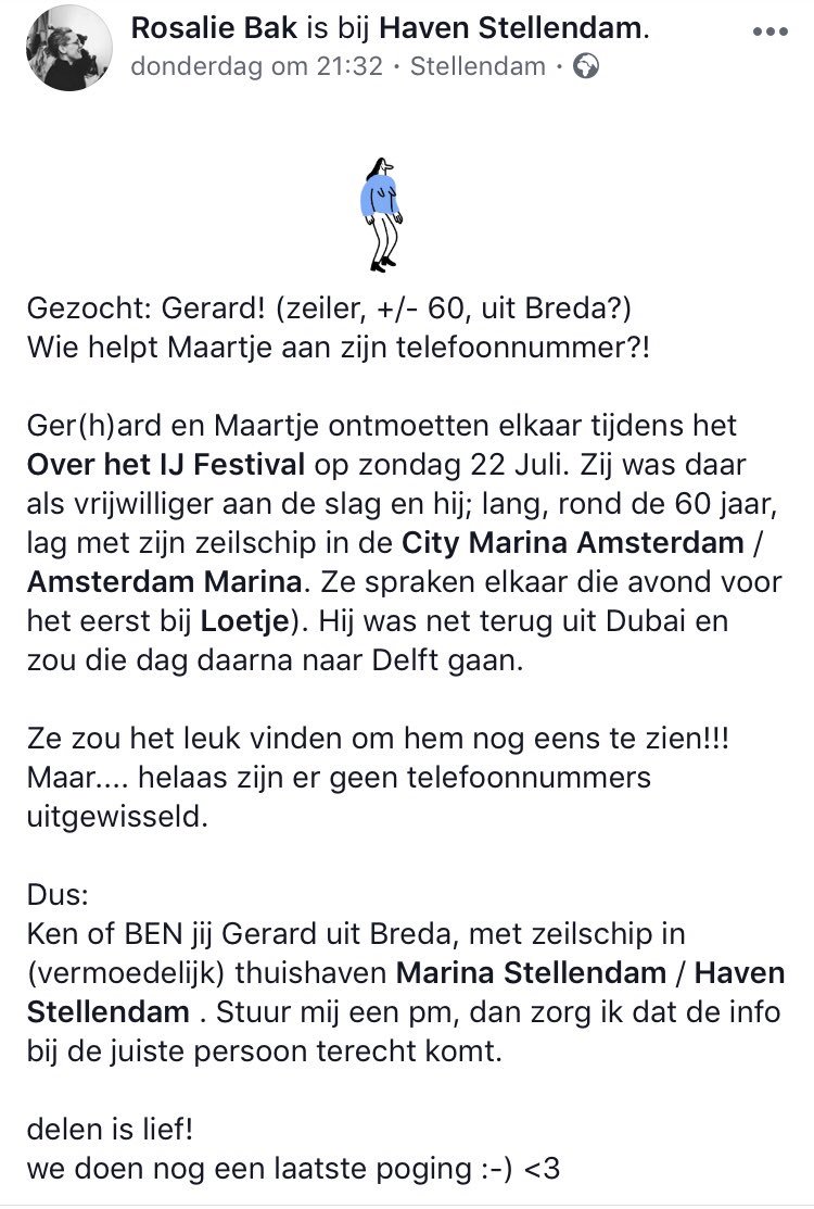 Soofpeters's tweet photo. Wie helpt mee zoeken? #dtv #gezocht #romantisch #alshetlukt Kunnen we de oudere generatie de kracht van social laten zien? 💪🏽 https://t.co/P13pYRW1Bl