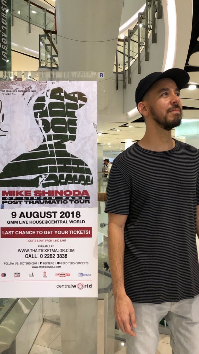 LPLive's tweet photo. Mike has arrived in Bangkok, Thailand for the next show of the #PostTraumaticTour. https://t.co/3DMQneatTu