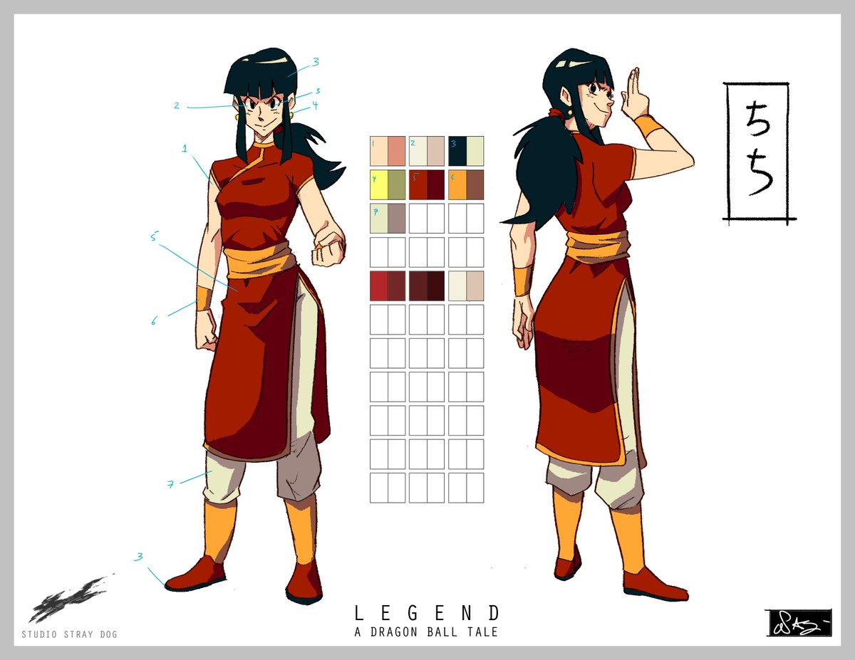 Chi-Chi model and colour guide for LEGENED - A Dragon ball Tale