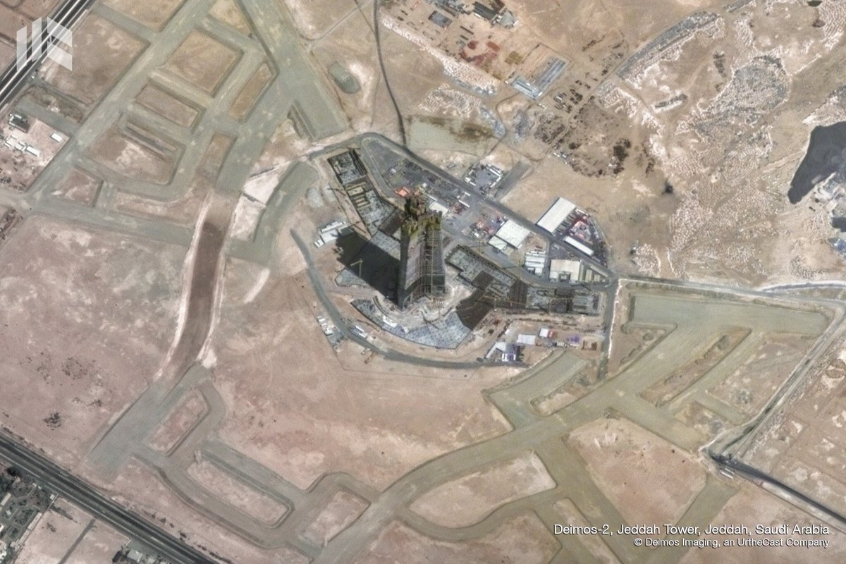 AAlshrif's tweet image. صورة فضائيه بواسطة القمر الصناعي #DEIMOS2  لبرج المملكة #جدة و الذي سيكون أطول برج في العالم حال الانتهاء من إنشائه.